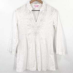 Lilly Pulitzer Sarasota Tunic Beaded Resort White Womens Small